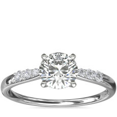 Petite Diamond Engagement Ring in 14k White Gold (1/10 ct. tw.)